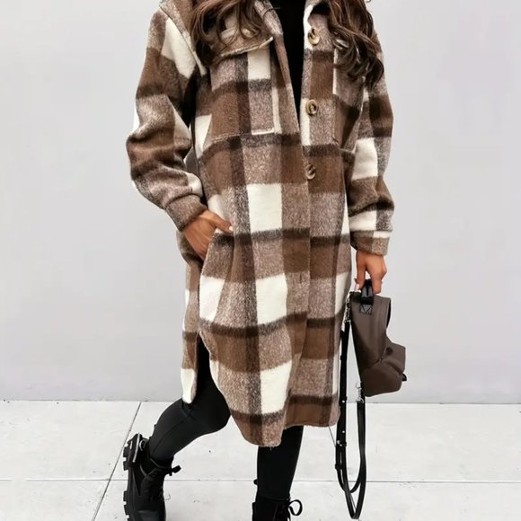 Lily Morgan Plaid sweater jacket - Picture 1 of 4